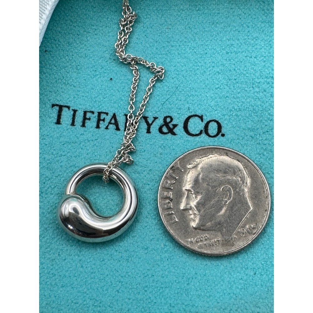 Tiffany & Co Elsa Peretti Eternal Circle Necklace Sterling Silver 925 Spain - Picture 7 of 8